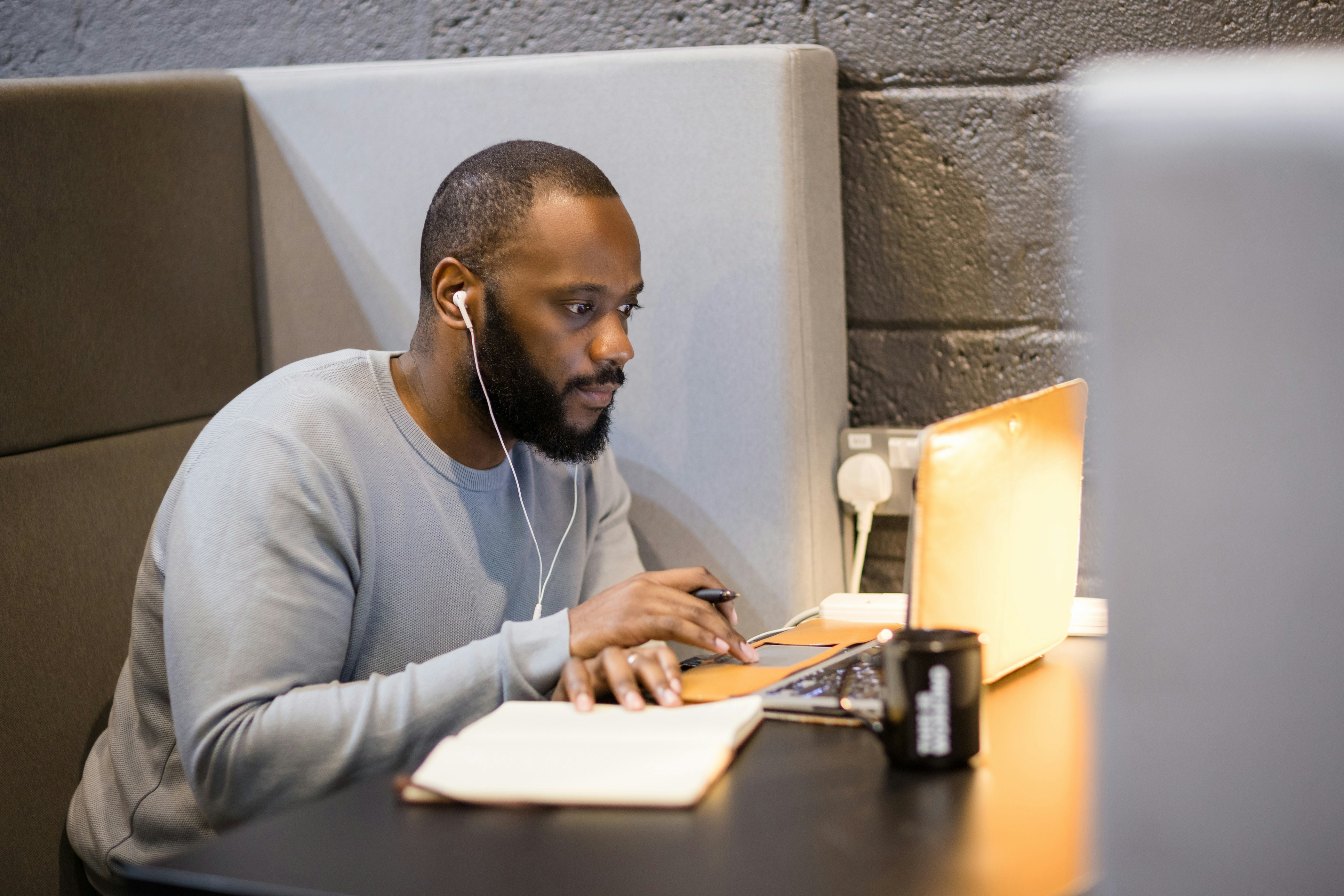 IT professional working on a laptop