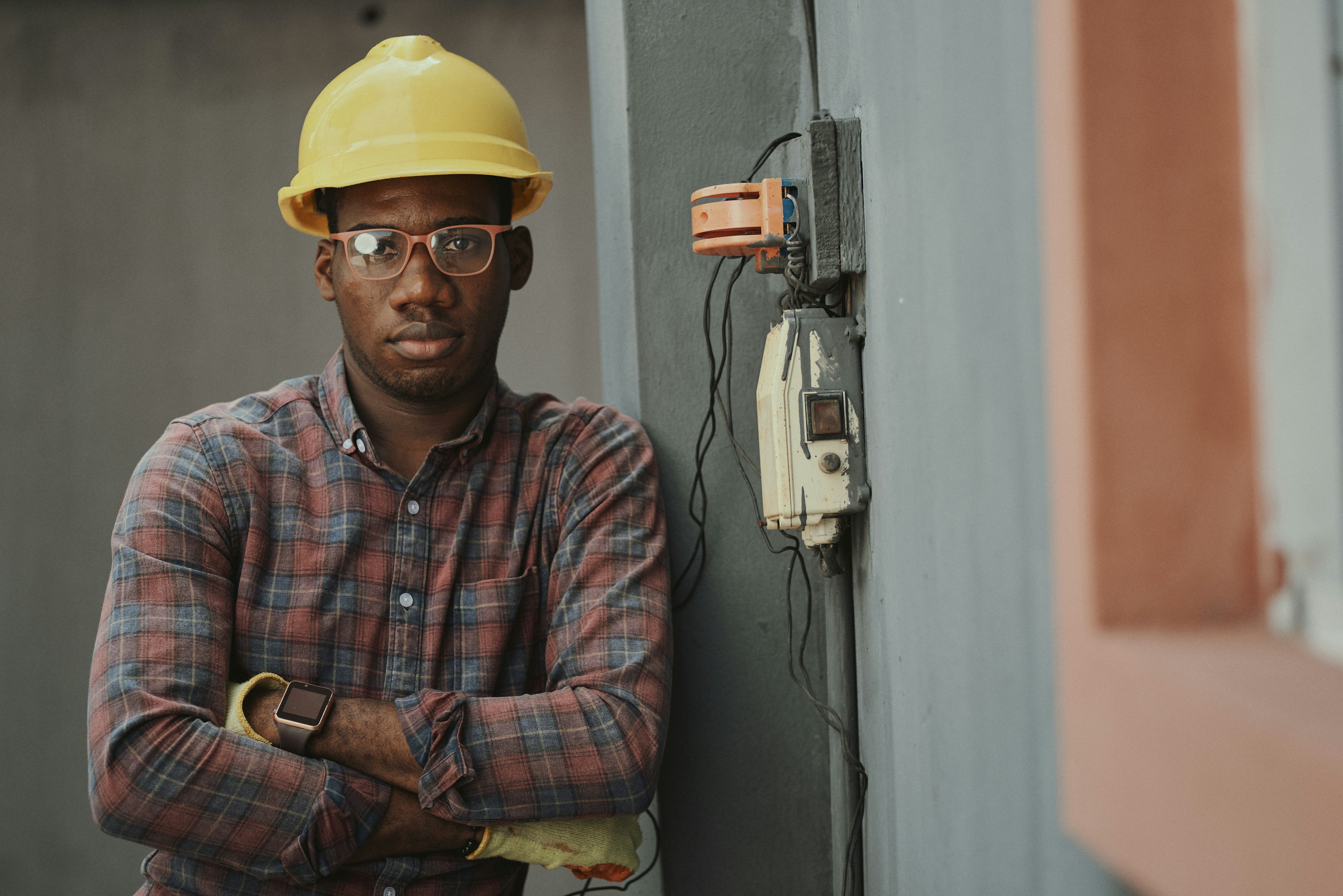 Skilled tradesperson on a construction site